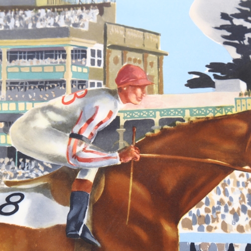 840 - John Skeaping and Kenneth Rowntree, Ballymoss winning the George VI Stakes, lithograph printed by Cu... 