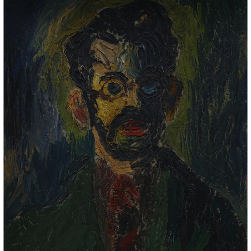 849 - Mid-20th century British School, portrait of a man, oil on board, unsigned, 47cm x 35cm, framed