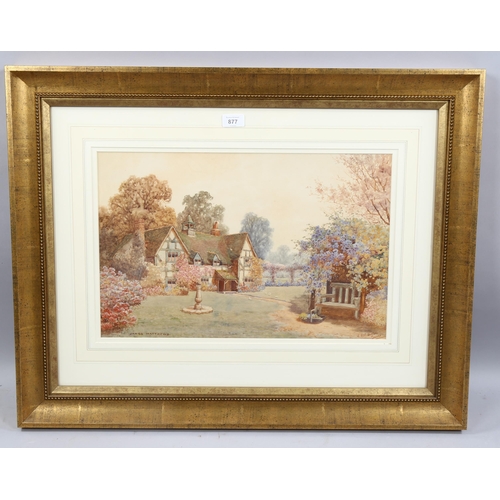 877 - James Matthews, at West Burton Sussex, watercolour, signed, 33cm x 51cm, framed