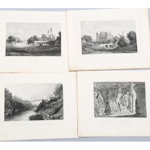 879 - India, 19th century topography, complete set of 9 engravings after William Purser, including Delhi, ... 