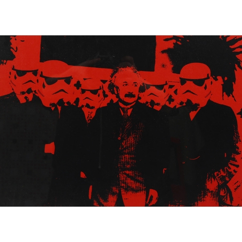 888 - Contemporary urban art screenprint, Einstein and Stormtroopers, signed in pencil, image 30cm x 42cm,... 