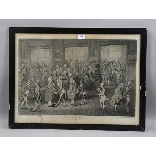 890 - INDIA INTEREST - James Gillray, the Bengal Levee, engraving 1792, image 40cm x 61cm, framed