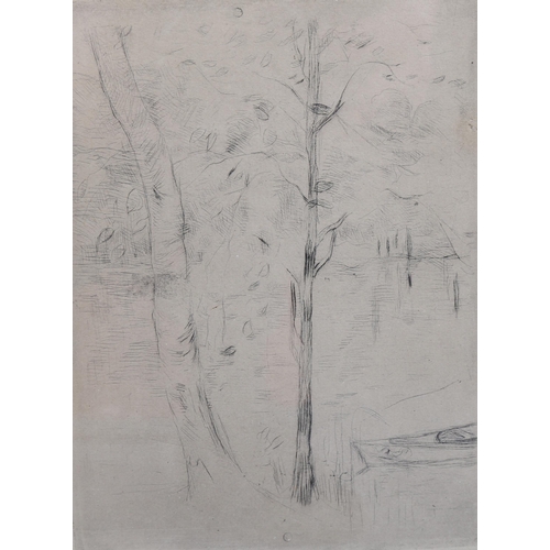 911 - Berthe Morisot (1842 - 1895), tree study, etching, signed monogram in pencil, plate 15.5cm x 12cm, f... 