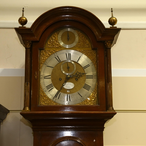 16 - A 19th century oak-cased 8-day longcase clock, Joseph Barber of London, the 12