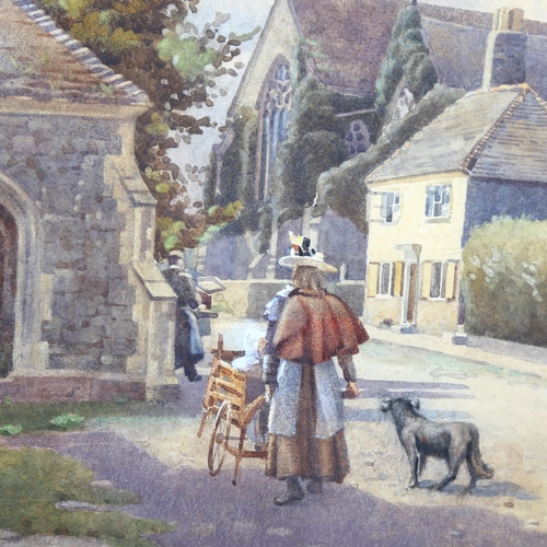 21 - Maude Brindley, Winchelsea street scene, watercolour, signed, image 58cm x 38cm