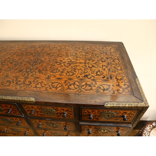 36 - An Indo-Portuguese cabinet on stand (Contador), late 17th century, possibly Old Goa, brass-bound exo... 