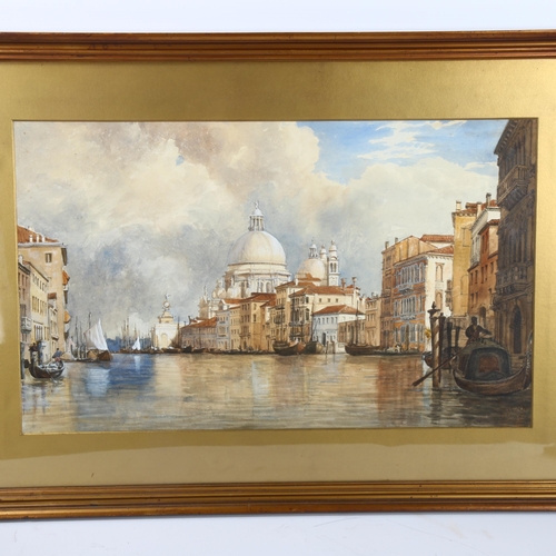 43 - A 19th century watercolour, Venice canal scene, unsigned, framed, overall 47cm x 68cm