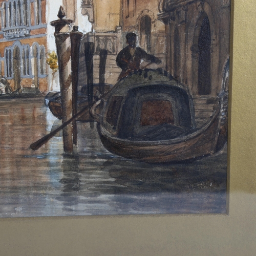 43 - A 19th century watercolour, Venice canal scene, unsigned, framed, overall 47cm x 68cm