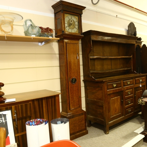 5 - An 18th century walnut and marquetry cased 8-day longcase clock, the 12