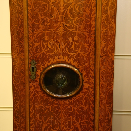 5 - An 18th century walnut and marquetry cased 8-day longcase clock, the 12