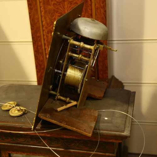 5 - An 18th century walnut and marquetry cased 8-day longcase clock, the 12