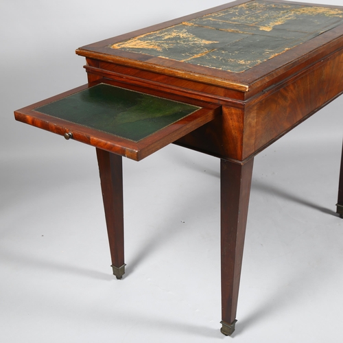 85 - An early 19th century mahogany architect's desk, with cantilever rise and fall action leather inset ... 