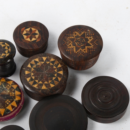 99 - A group of 8 small 19th century treen and Tunbridge Ware pots (8)