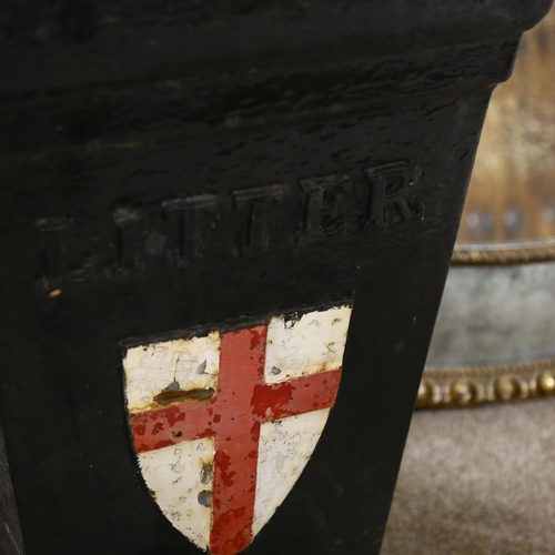 109 - A Victorian City Of London cast-iron wall-mounted litter bin, height 60cm