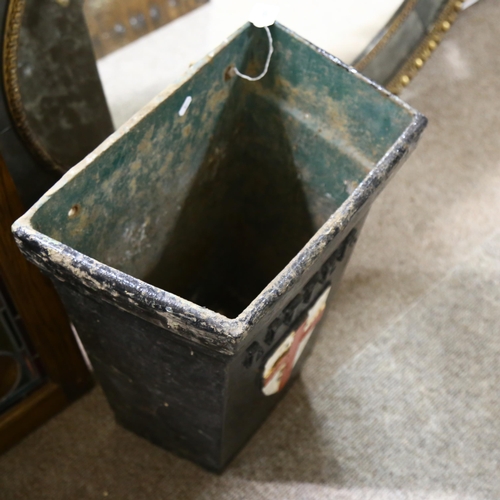 109 - A Victorian City Of London cast-iron wall-mounted litter bin, height 60cm