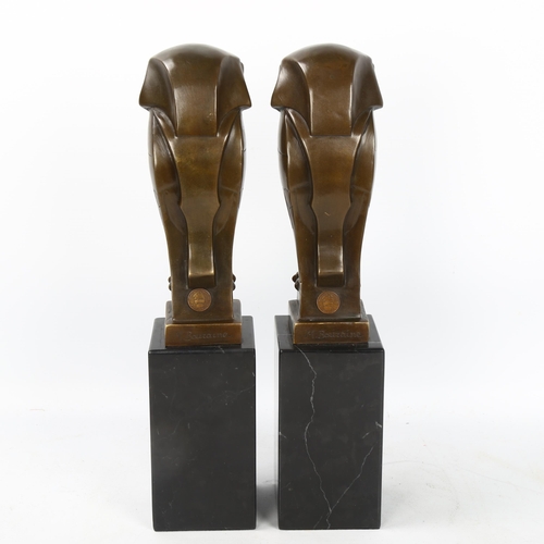 120 - **DESCRIPTION CHANGE** *After* Marcel Bouraine (1886 - 1948), a pair of patinated bronze sculptures ... 