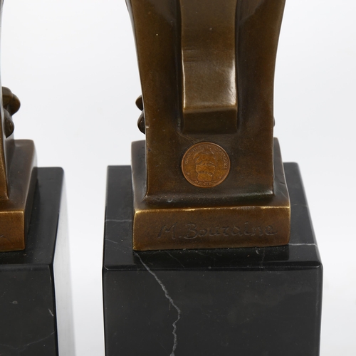 120 - **DESCRIPTION CHANGE** *After* Marcel Bouraine (1886 - 1948), a pair of patinated bronze sculptures ... 