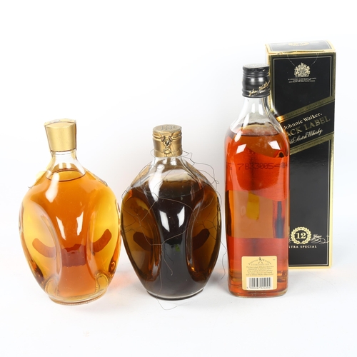 135 - 2 bottles of Haig's Dimple Scotch Whisky, and a bottle of Johnnie Walker Black Label 12 Year Aged Ex... 