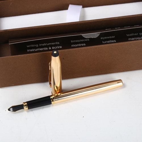 156 - Cross fountain pen 14K gold filled body and 18K gold nib, boxed with papers