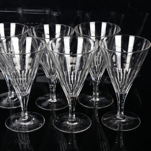 163 - A set of 8 conical-shaped wine glasses, with slice-cut bowls, height 14.5cm (8)