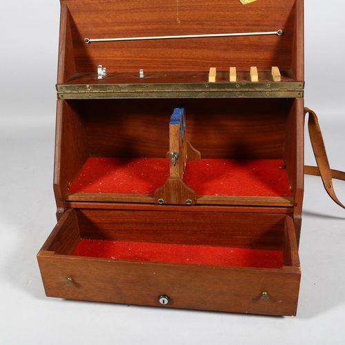 175 - A mahogany gun box with drawer below, length 50cm