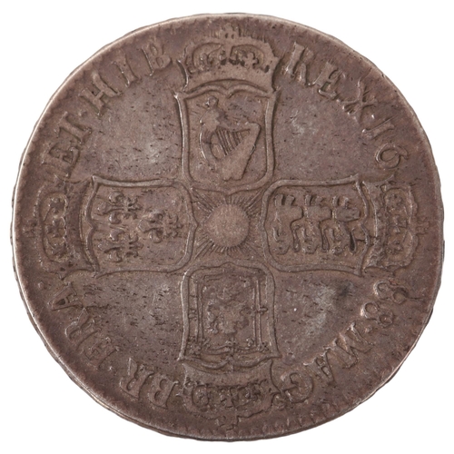 205 - A James II silver half crown dated 1688, 14.7g, diameter 32.8mm