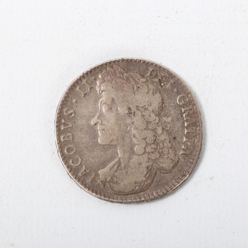 205 - A James II silver half crown dated 1688, 14.7g, diameter 32.8mm