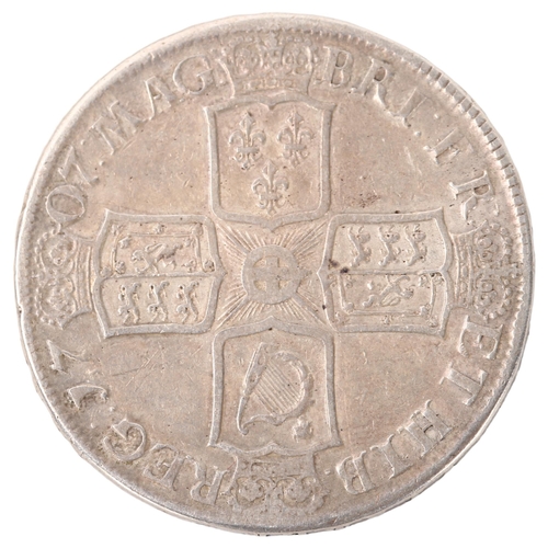 206 - A Queen Anne crown, Edinburgh Mint dated 1707, 30g, diameter 39.2mm