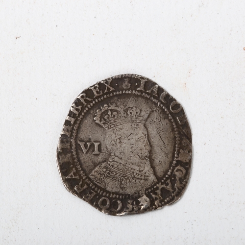 209 - A James I silver sixpence dated 1604, 2.9g, diameter approx 26mm