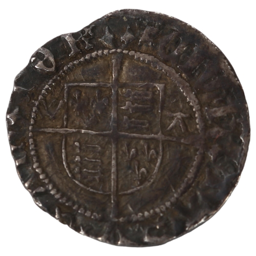 214 - Henry VIII silver half groat Mint mark Rose, 1.3g, diameter 18mm