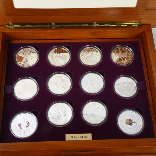 226 - A collection of 24 silver proof coins for Queen Elizabeth II Golden Jubilee Collection issued by The... 