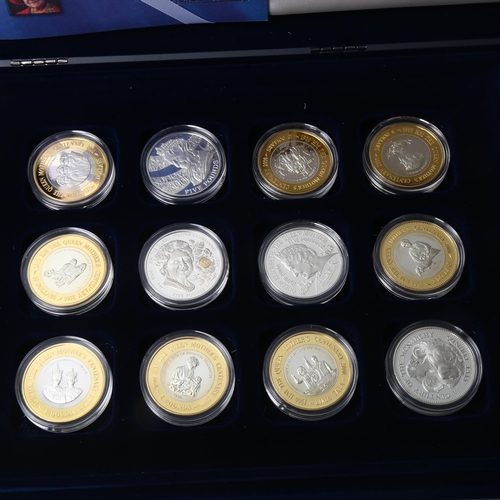 228 - The Royal Mint Queen Mother Centenary Collection of 12 x 925 silver proof coins with fine gold detai... 