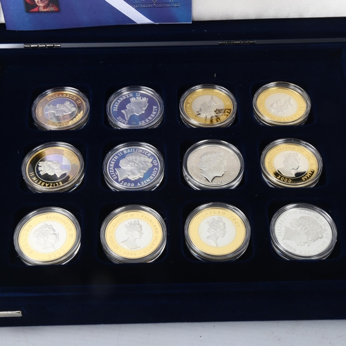 228 - The Royal Mint Queen Mother Centenary Collection of 12 x 925 silver proof coins with fine gold detai... 