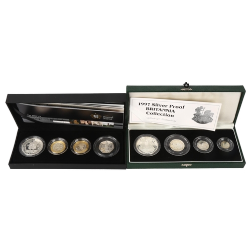 230 - 2 Royal Mint Silver Proof Coin Collections, 1997 Britannia Collection and 2009 Piedfort Collection