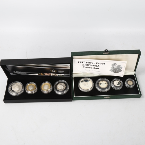 230 - 2 Royal Mint Silver Proof Coin Collections, 1997 Britannia Collection and 2009 Piedfort Collection