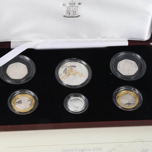 232 - 2 Royal Mint Piedfort Collection 925 Silver Proof coin sets, 2007 and 2006, in presentation case