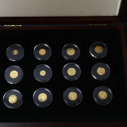 234 - Westminster Mint Smallest Gold Coins of the World Collection, 28 coins in total, 24ct gold, most coi... 