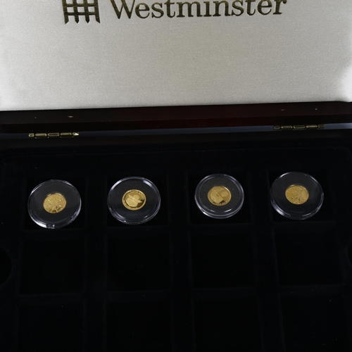 234 - Westminster Mint Smallest Gold Coins of the World Collection, 28 coins in total, 24ct gold, most coi... 