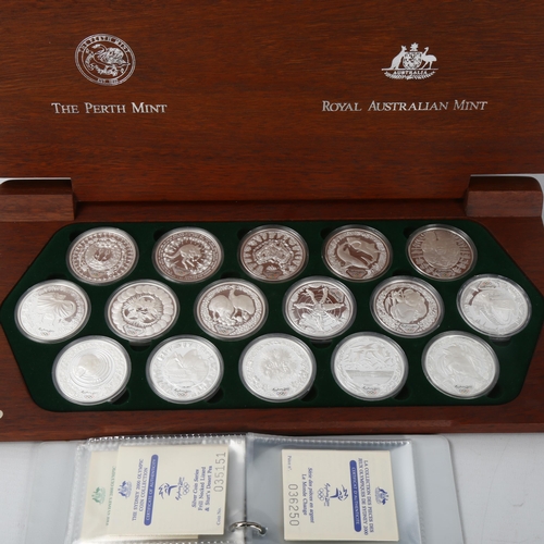 235 - The Royal Australian Mint, Perth Mint Sydney 2000 Olympic Coin Collection, comprising 16 silver .99 ... 