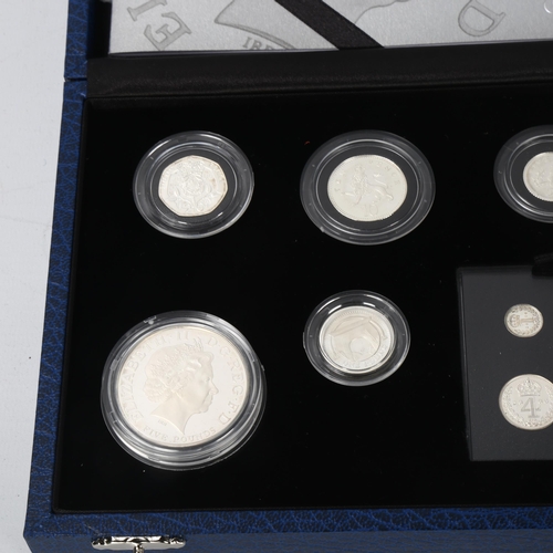 244 - Royal Mint Queen's 80th Birthday Silver Proof Coin Collection, including Maundy set, all coins 925 s... 