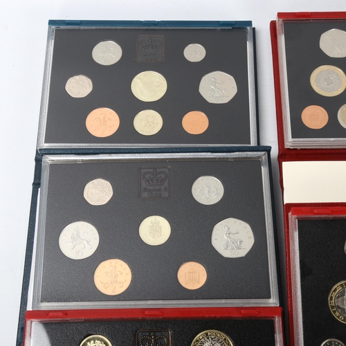 258 - 5 Deluxe UK Proof Coin sets, 1988, 1995, 1997, 1998, 1999, all in presentation boxes