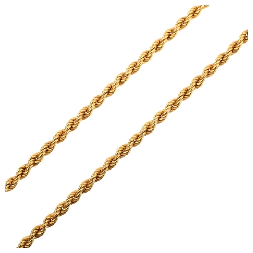 1140 - An Italian 9ct gold rope twist chain necklace, length 48cm, 14.5g