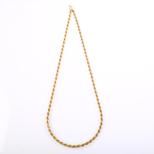 1140 - An Italian 9ct gold rope twist chain necklace, length 48cm, 14.5g