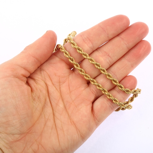 1140 - An Italian 9ct gold rope twist chain necklace, length 48cm, 14.5g