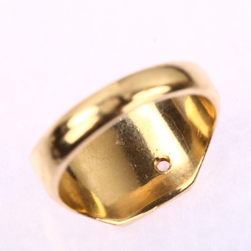 1217 - A late 20th century 9ct gold cubic zirconia sunburst signet ring, maker's marks HG, hallmarks Birmin... 