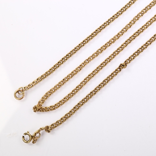 1168 - A 9ct gold double link chain necklace, length 76cm, 19.2g