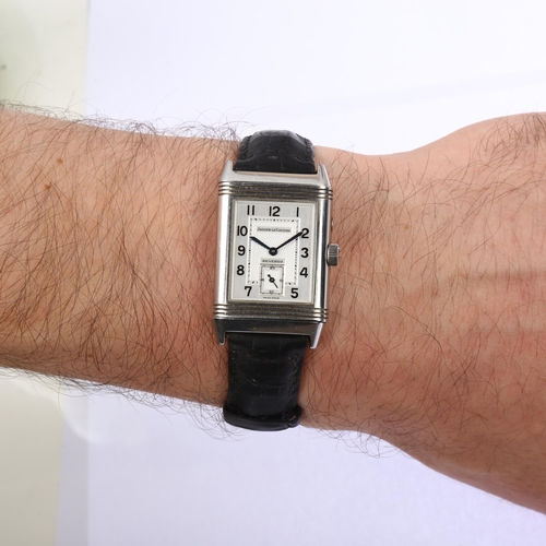 1000 - JAEGER LECOULTRE - a stainless steel Reverso Duoface 'Night And Day' mechanical wristwatch, ref. 270... 