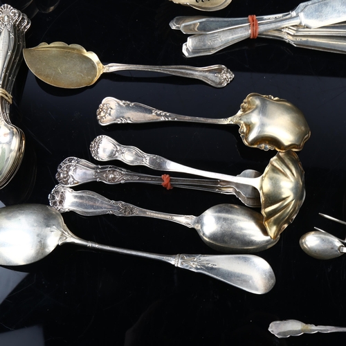A quantity of American sterling silver flatware, including sauce ladle ...