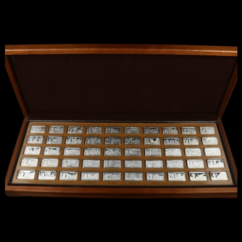 1502 - 1000 Years of the British Monarchy sterling silver Mint Edition ingot set, by John Pinches, hallmark... 