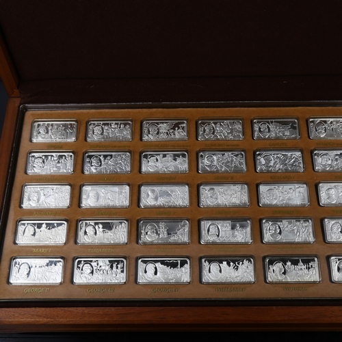 1502 - 1000 Years of the British Monarchy sterling silver Mint Edition ingot set, by John Pinches, hallmark... 